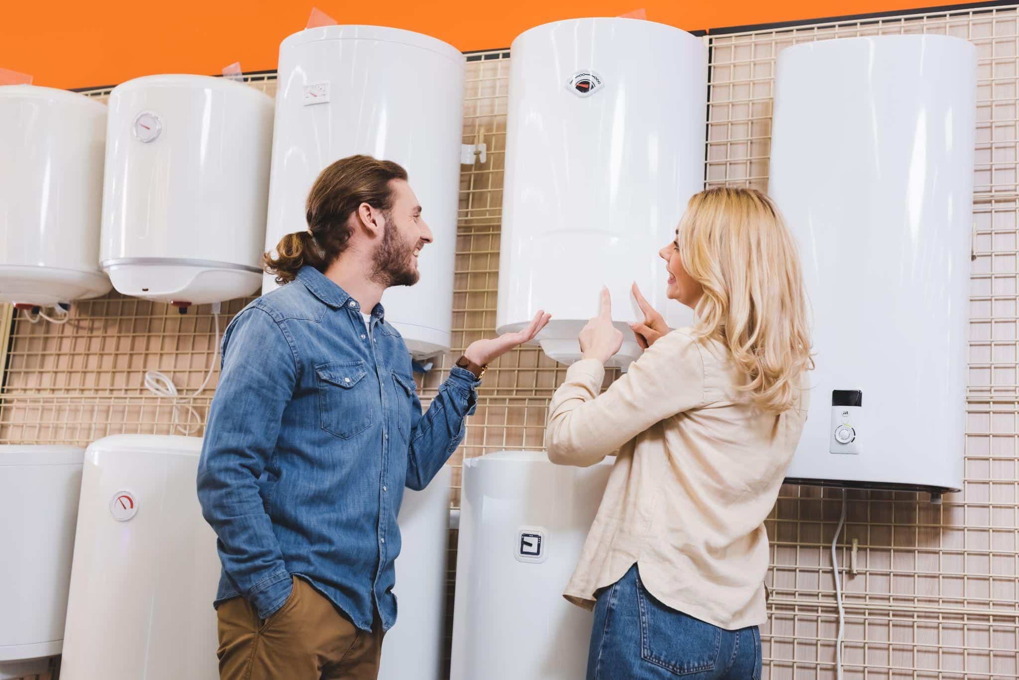 Homeowners choosing an energy-efficient water heater replacement in Dallas.